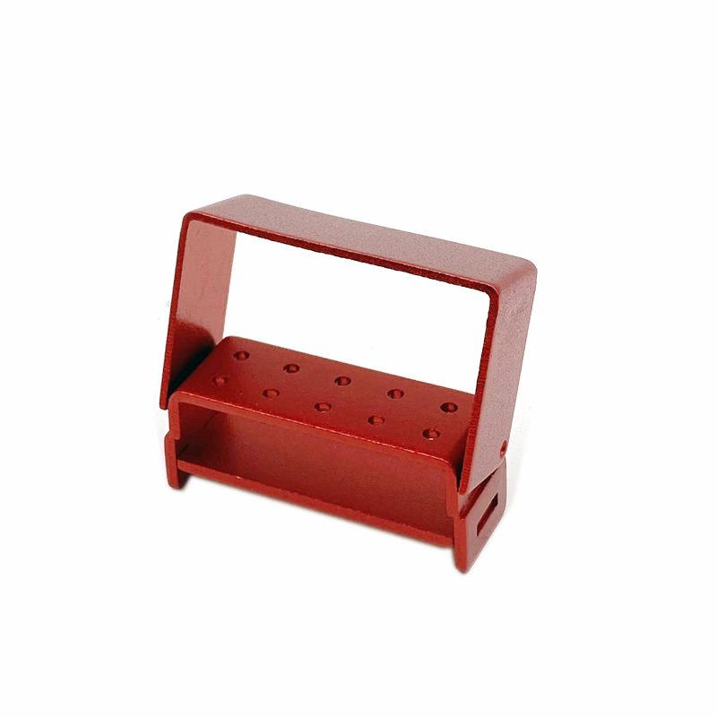 5 Holes/10 Holes Dental Burs Holder Block Dental Disinfection Box Aluminium for 1.6mm High Speed Burs Dentist Tool