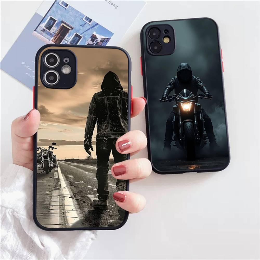 Moto Cross Motorcycle Sports Matte Cover For iPhone 16 15 14 11 12 13 Mini Pro Max X XS MAX Phone Case shockproof