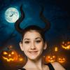 Dark Series Halloween Horns Headband PU Halloween Hair Hoop Cool Cosplay Hairband  Men
