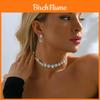 Fashion Jewelry Necklace Earrings Set With Water Drill Flowers For Women