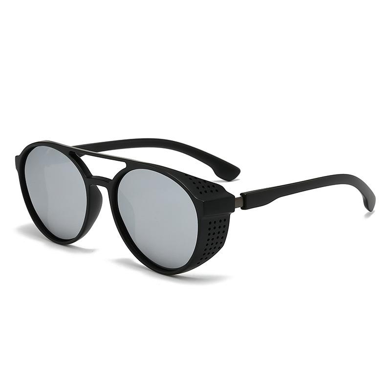 Punk Style Polarized Sunglasses Double Beam Round Hollow Retro Sunglasses Amazon Hot-Selling Glasses