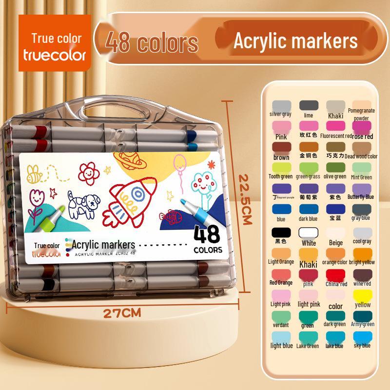 Echtfarbe Dreieckiger Schaft Wasserfarbenstift für Kinder: Acrylmarker-Pinsel für den Kunstunterricht mit Schichtfarben.