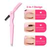 3 In 1 Eyebrow Clip Eyebrow Trimmering with Brush Multifunctional Stainless Steel Colorful Eyelash Tweezers Beauty Makeup Tools