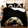 Cartoon Pug Cute Puppy Theme Golden Retriever Husky Pet Comfortable Duvet Quilt Cover Pillowcase Bedding Set Children Bedroom