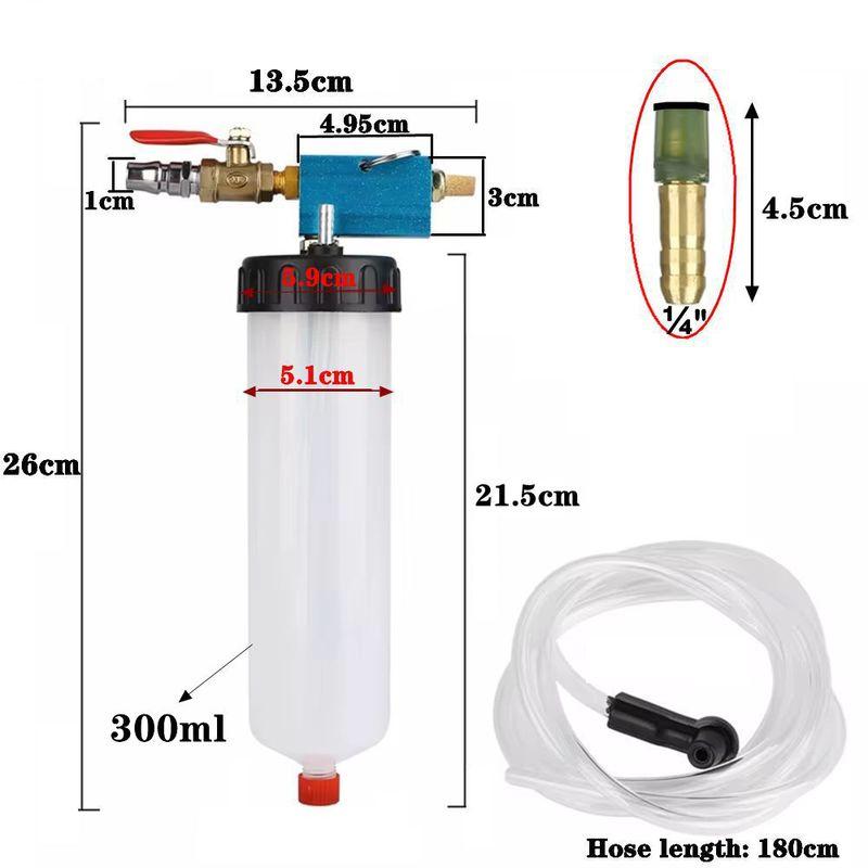 300CC Car Brake Bleeder Hydraulic Pump Fluid Pump Kit Oil Change Purge Tank Tubes Repair Tool Truck Motorcycle Accessories