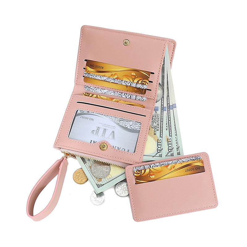 New Design Women'S Short Wallet With 8 Card Slots & Zipper Coin Pocket - Blocking Multi-Function Purse