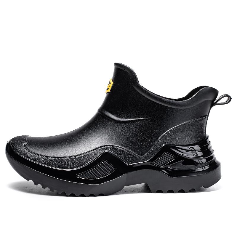 Men's Waterproof Work Rain Boots for Fishing Gardening Car Wash Indoor Kitchen Rubber Shoes Durable Comfortable