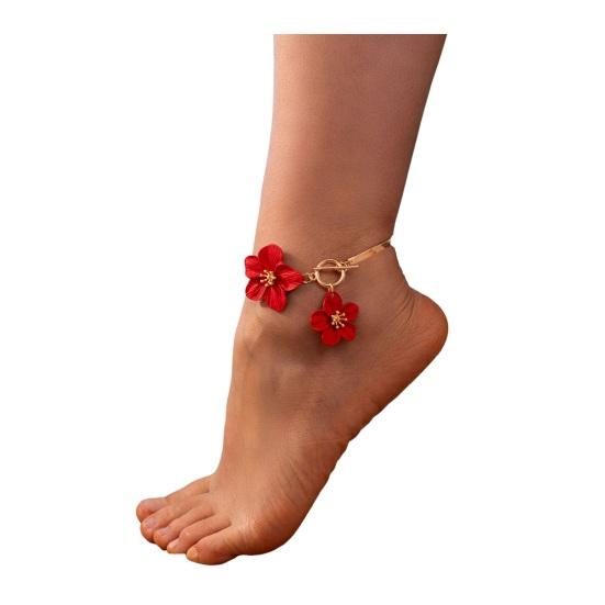Kvinners ankelkjede Overdreven 3D Blomsterdekor Anheng Ankelkjede Sommer Fotlenke Kjole Skjørt Bikini Smykker Gave