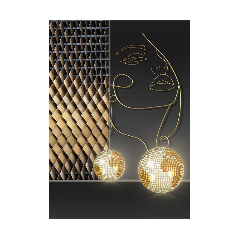 

Стиль Пикассо Минималистский Портрет Женщины Диско Шар Плакат Черное Золото Абстрактные Принты Комната Домашний Декор Настенная Живопись Холст 21x30cm No Framed