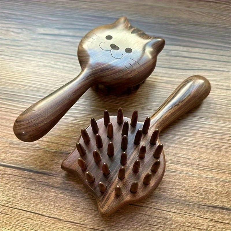 Charming Solid Wood Massage Comb - Women's Air Cushion Scalp & Meridian Relief