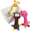 Squeaky Plush Chew Toys For Dogs And Cats Durable Smiley Animal Teethers With Bite Resistant Design Pet Supplies