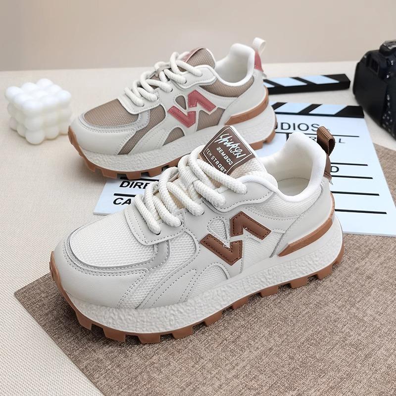 Thick-soled N-character Forrest Gump Shoes Women's Spring and Autumn 2025 Korean Version of Super Fire Dad Shoes Casual Running Muffin Sneakers