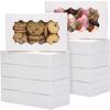 36 PCS Cookie Boxes, 18x11x4cm White Bakery Boxes with Window, Bakery Containers for Gift Giving, Treat, Dessert, Strawberries,Muffins