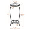 Flower flower 69cm gardening flower pot black stand, indoor, 2-tier, shelf, iron, high, rack, home, office, garden, stand, (black)