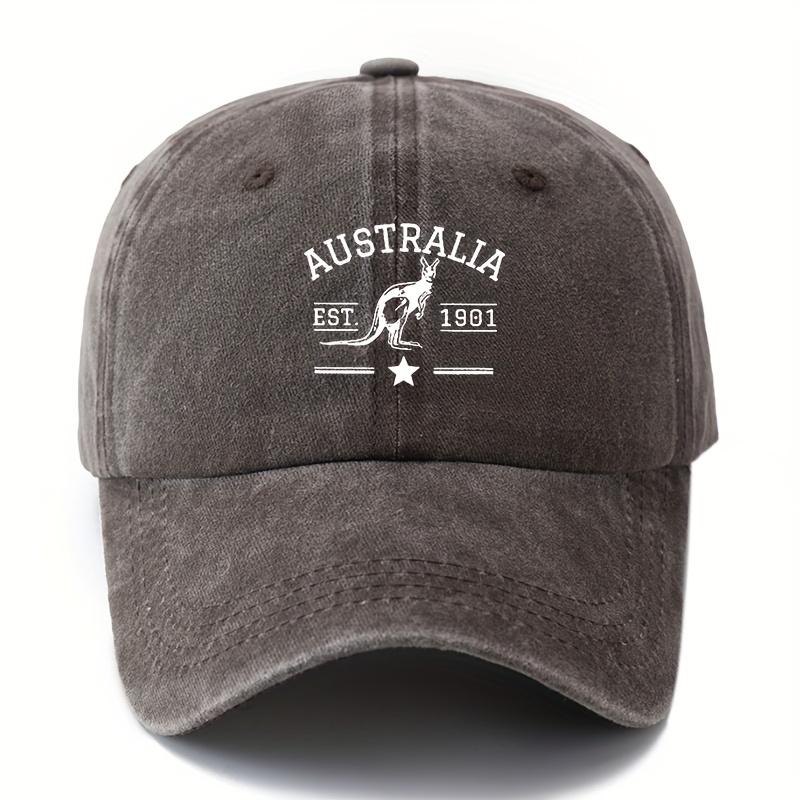 """AUSTRALIA" Känguru Baseballkappe | Vintage gewaschener Trucker, Unisex für Reisen Camping & Outdoor"""