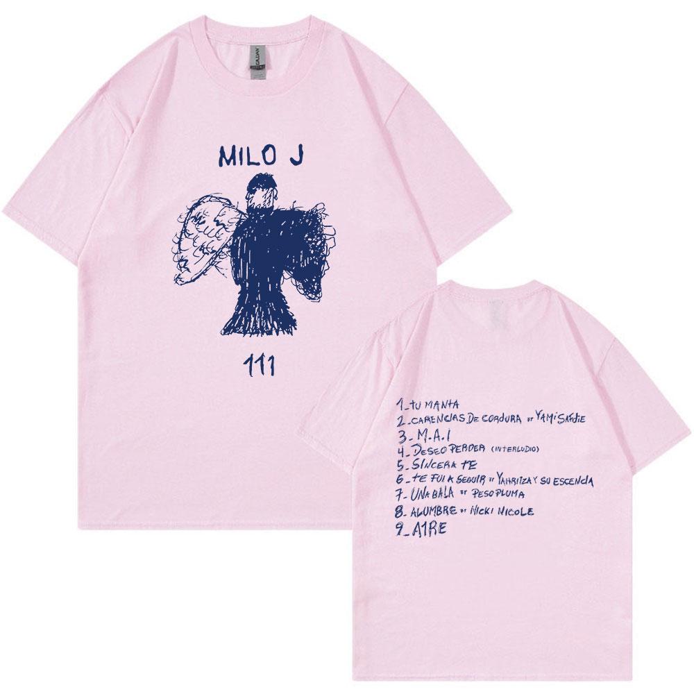 Rapper Milo J Tour T-shirt 111 Album Merch T-Shirts Men Women Fashion Hip Hop Short Sleeve T Shirt Fans Gift Harajuku Streetwear