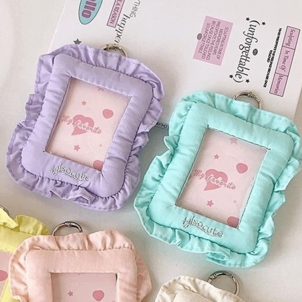 Soft Pillow Korean Photocard Holder with Keychain Photo Storage Pendant  School Stationery