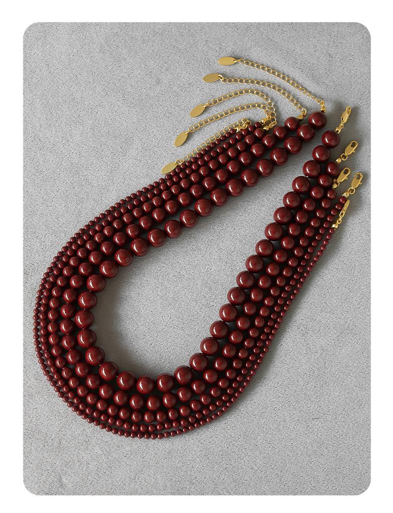 Festive Red Pearl Clavicle Necklace - Winter Encore Collection