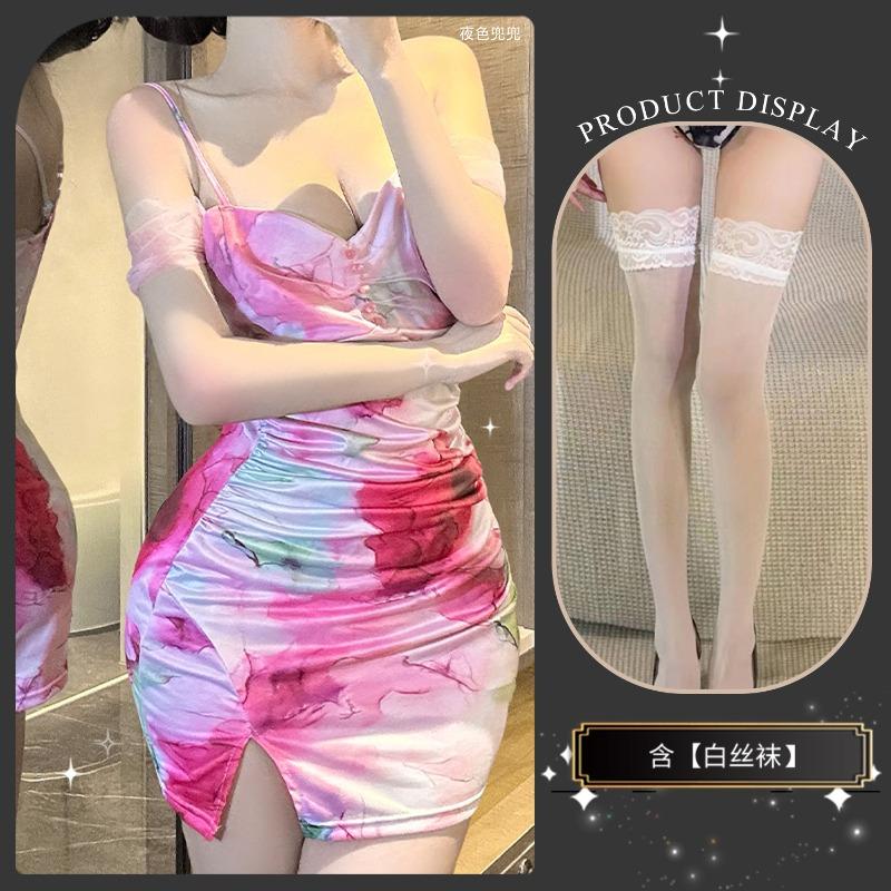 Pure desire sexy suspender sexy underwear new summer spice girl style printing tight and thin nightclub hip skirt women