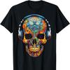 Skull Art Geometric Fantasy Colorful Graphic Skull Cotton Tshirt Casual All Seasons   Fashion Soft Outdoors Comfortable Tops