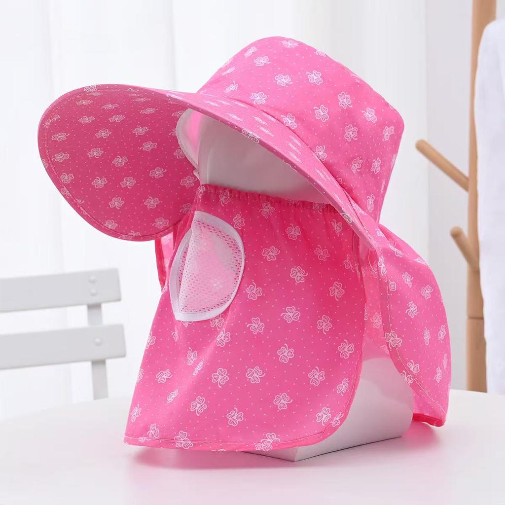 Women's Sun Protection Wide Brim Hat with Face Mask - UV Protection for Summer Activities