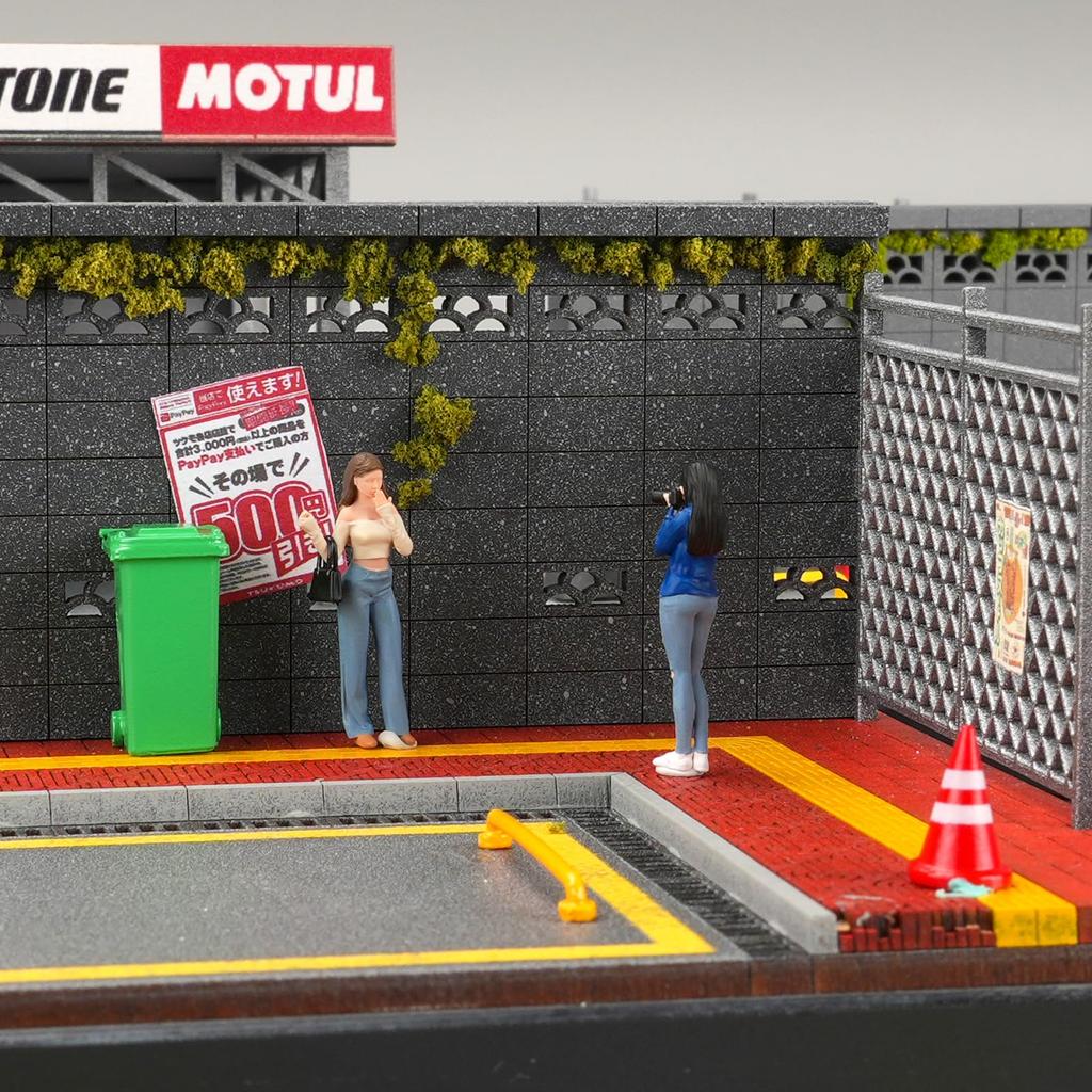 Shoucangjia Resin Figure Architectural Model and Miniature Landscape Decoration Figure and Girl 1/64 Model, DIY, Pre-painted (Photographer Model)