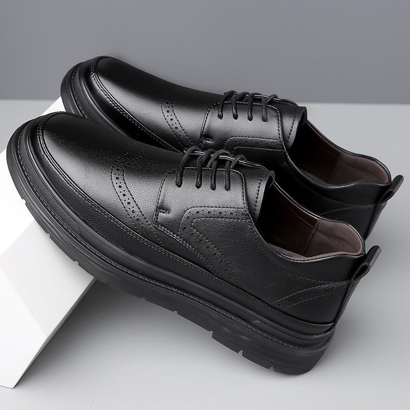 Модная обувь броги с резьбой для мужчин — фото 6