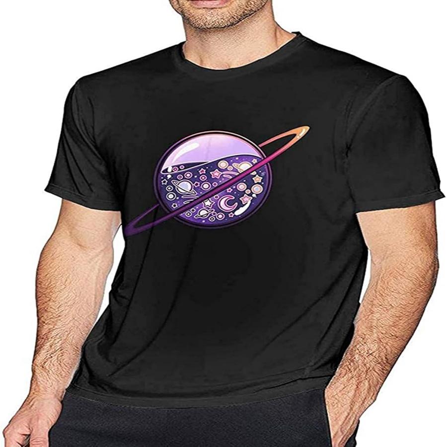 

Comestia Galaxy Filled Planet Men s Short Sleeve t-Shirt Crew Neck T-Shirt XS XXXXXL чорний