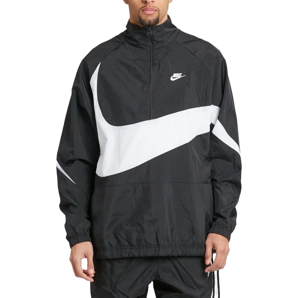 Nike Color Block Half-Zip Stand Collar Jacket Men Outerwear Black AJ2696-010