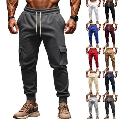 New Autumn and Winter Men's Casual Cargo Pants with Fleece Multi-pocket Pants Large Size Sports Casual Pants