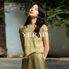 Yalida Knitted Bright Silk Shoulder Sleeveless High Setting Light Luxury Top Short Sleeve