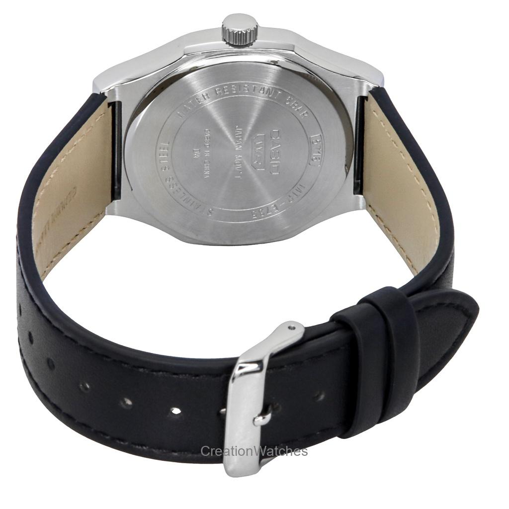 Casio Standard Analog Lederarmband Graues Zifferblatt Quarz MTP-E735L-8AV Herrenuhr