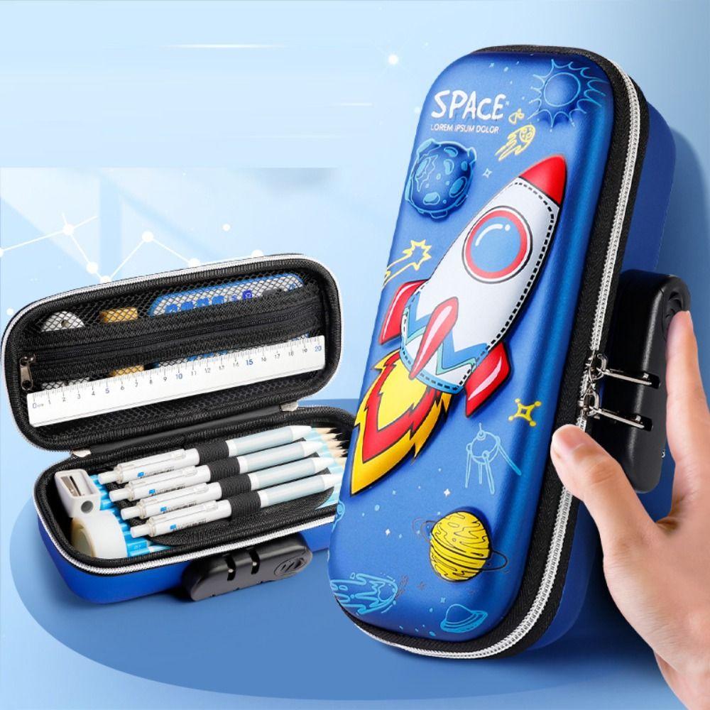 Cartoon Password 3D Pencil Case Cute Stationery Organizer Colorful Pen Bag  Kids