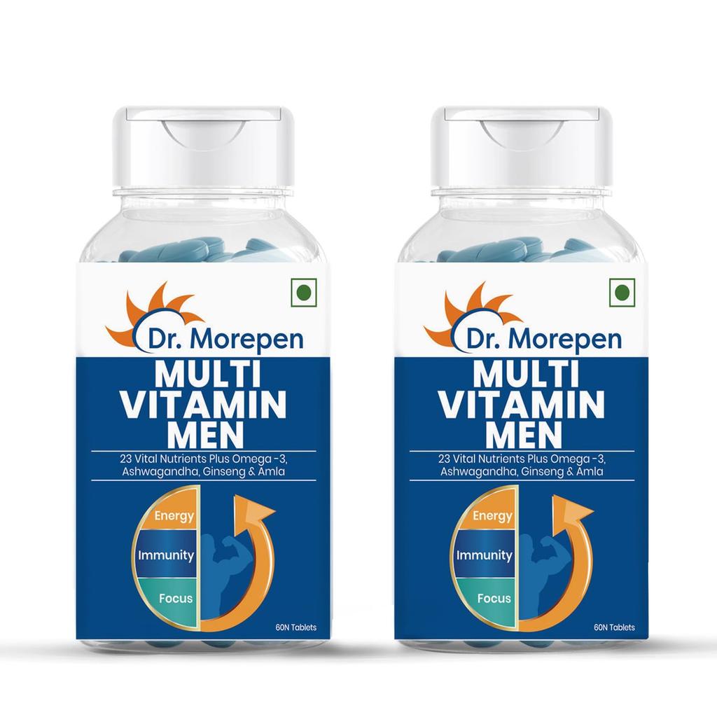 DR. MOREPEN Multivitamin For Men | Energy & Immunity Booster | 60 Tablets Pack of 2
