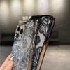 For iPhone 15 Pro Max Luxury Flash Glitter Flowers Plating Frame Phone Case For iPhone 11 12 13 14 15 16 Soft Protective Cover