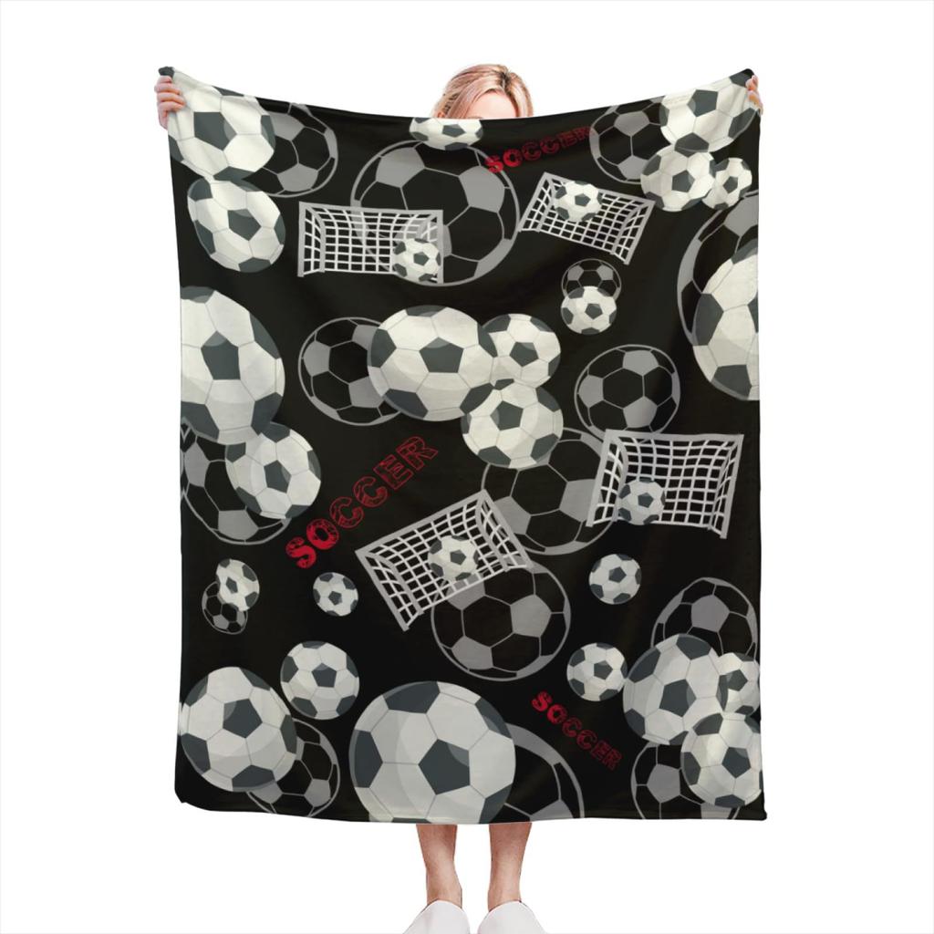 Football Sports Series Digital-printed Polyester Bedroom Velvet Flannel Cover Blanket Fleece Soft Sofa Cover Blankets for Beds