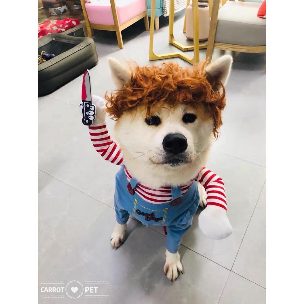 Halloween Internet-Berühmtheit Messerpuppe klein mittelgroßer Hund Hund lustige Verwandlung Katze Haustier Kleidung Zubehör