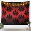 Black & White Crown Tapestry, Ornate Baroque Floral Pattern Print, Wall Hanging for Luxury & Vintage Aesthetic Home Decor