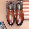 2025 New Men's Casual Pointed Fashion Leather Shoes Brock Men's Trend Leather Shoes Four Seasons Non-slip Dress Shoes