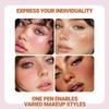 YOUNG VISION 4 Colors Waterproof & Sweatproof Blush Freckle Pen,4-in-1 Liquid Blush & Freckle Stamp for Blush Eyeshadow Lip Mousse