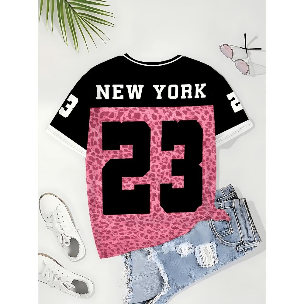 Summer best-selling fashion trend digital 23 printed T-shirt, personalized sportswear for women and children