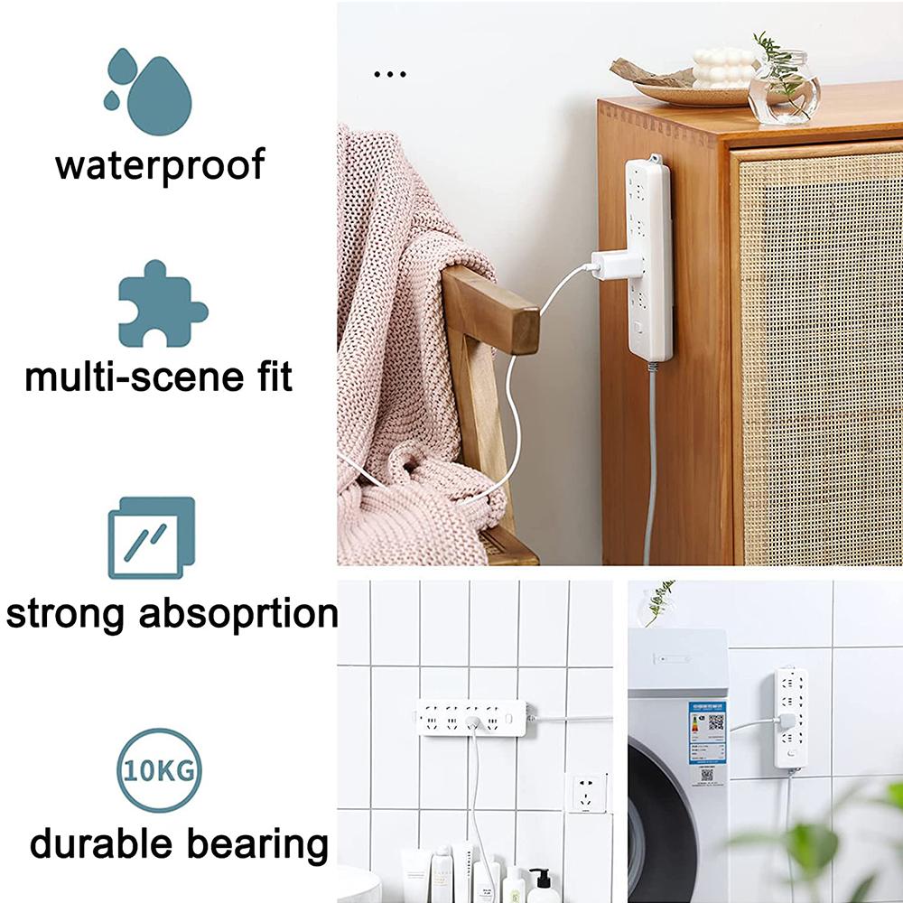 8 Pcs Self-Adhesive Power Strip Holder for Kitchen Home Office Cable Management