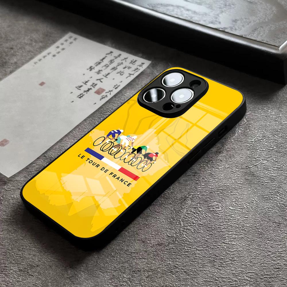 

Tour De France Bicycle Phone Case For 17 Pro Max IPhone 16 Pro 15 12 11 13 Mini X XR XS 14 Plus SE Glass Cover iPhone 11