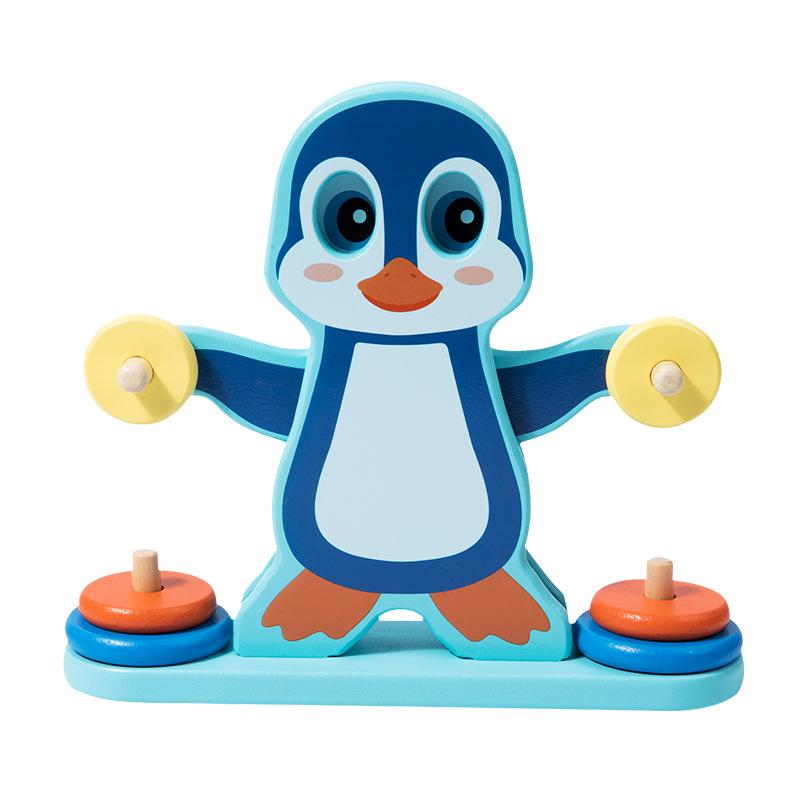 Interactive Penguin Balance Puzzle: Early Childhood Wooden Learning Toy for Parent-Child Engagement