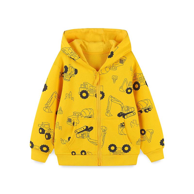 European Style Boys  Cartoon Print Cotton Hoodie Jacket 4Y