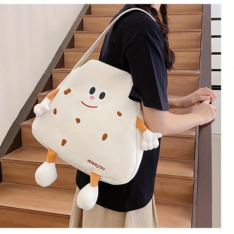 Cute cartoon nylon crossbody/backpack, pastel design, durable daily bag as birthday gift for anime fans