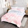 Pink Cloud Seagull Plush European Size Digital Print Bedding Three-piece Set