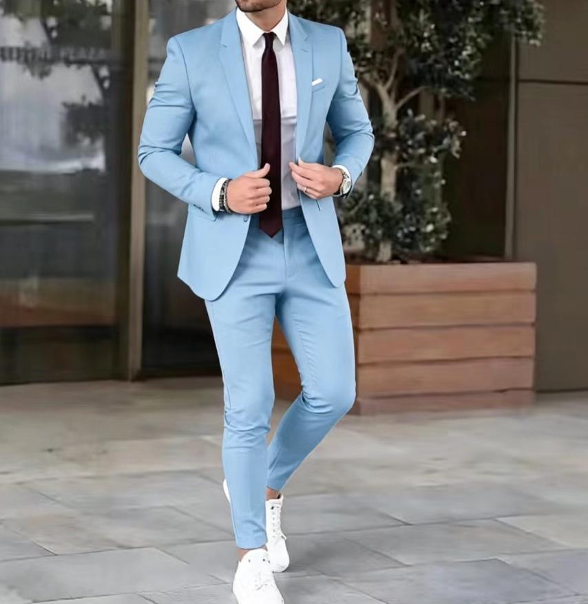 Completo formale da uomo slim fit: Giacca e Pantaloni Monocolore 2026