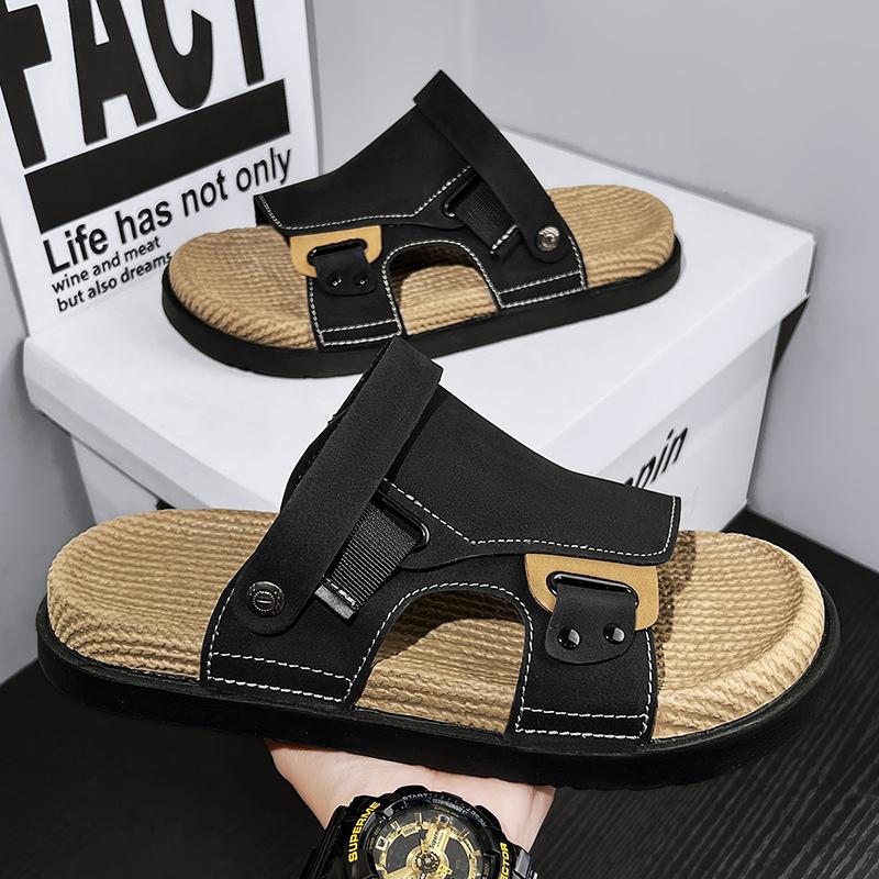 

Мужские пробковые шлепанцы Летние пляжные шлепки Замшевые женские сандалии на плоской подошве Модные уличные мужские мюли Нескользящие бабуши 39 чёрный