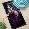 Game Morrigan Aensland Towel Microfiber Beach Towel Quick Dry Absorbent Soft for Swimming Yoga Resort Travel Camping